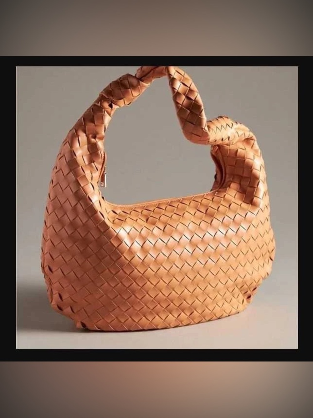 NWT Anthropologie Melie Bianco Brigitte Oversized Woven Hobo Bag Peach